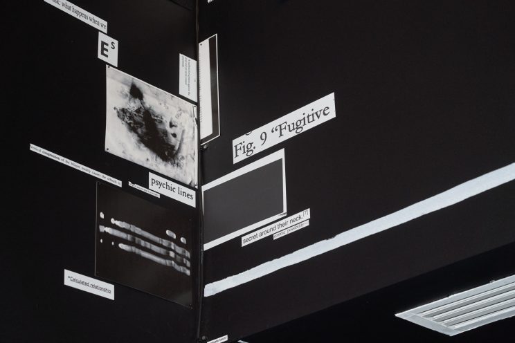 <p>Kameelah Janan Rasheed (U.S., b. 1985). <em>spillage collage</em>
[detail]. 2025. Photo Tex, paper, and map pins on wall. Courtesy of the artist and NOME Gallery, Berlin. [Installation view, <em>Kameelah Janan Rasheed: we leak, we exceed,</em> Henry Art Gallery, University of Washington, Seattle. 2025]. Photo: Jonathan Vanderweit.</p>
