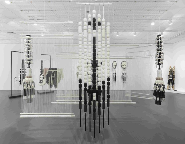<p>Installation view of <em>ERIC-PAUL RIEGE: ojo|-|ólǫ́ </em>at The Bell, Brown University, 2025. Photograph by Julia Featheringill. Courtesy of The Bell / Brown Arts Institute.</p>
