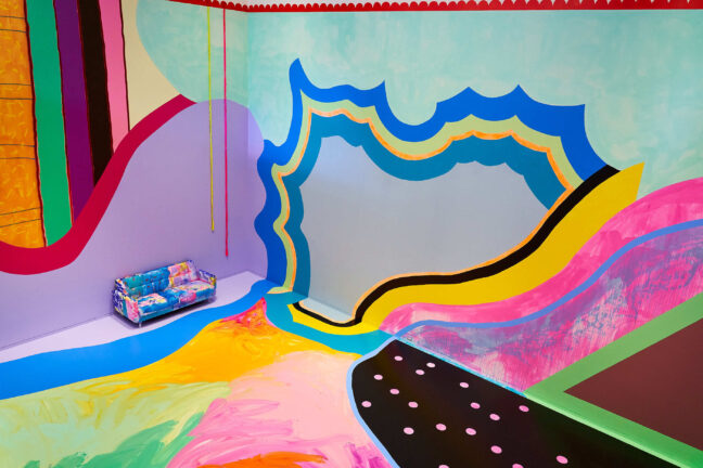 <p><i>Sarah Cain: Day after day on this beautiful stage</i> [Installation view, Henry Art Gallery, University of Washington, Seattle. 2023]. Photo: Jonathan Vanderweit.</p>
