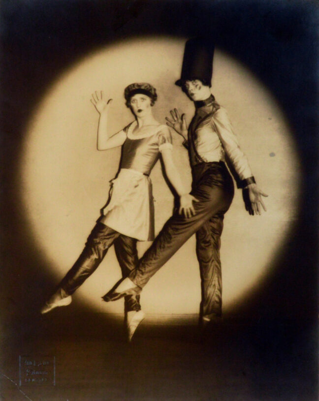 <p>Wayne Albee, Untitled (modern dancers at Cornish in spotlight), c. 1921. Toned gelatin silver print. Henry Art Gallery, gift of David F. Martin and Dominic A. Zambito, in honor of Elizabeth Brown, 2012.16.</p>
