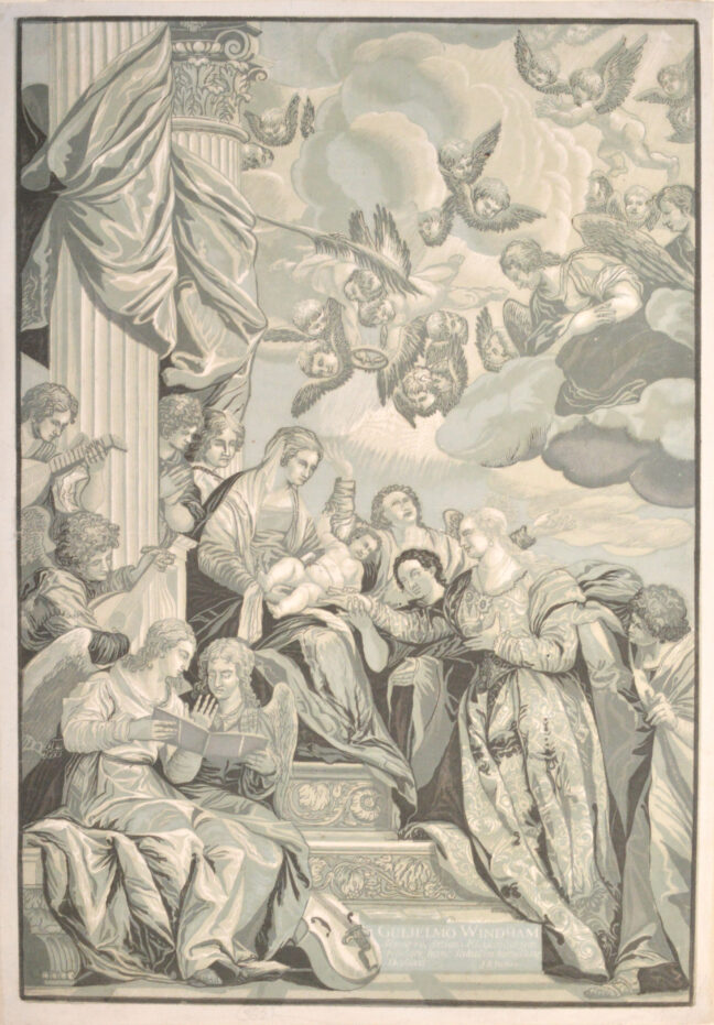 <p>John Baptist Jackson; Paolo Veronese, <em>The Marriage of Saint Catherine</em>, c. 1741, published 1745. Chiaroscuro woodcut on laid paper. Henry Art Gallery, gift of Albert A. Feldmann, 2017.265.</p>
