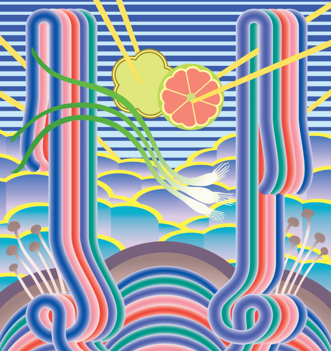<p>Charlene Liu (b. 1975, Taiwan, lives and works in Eugene, OR). <em>Scallion</em>. 2025. Digital design for vinyl print. Courtesy of the artist.</p>

