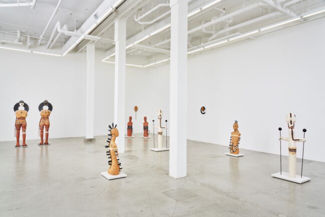 <p>Rose B. Simpson, installation view of <em>The Duo</em>, 2019, Jessica Silverman, San Francisco. Photo: John Wilson White, courtesy of the artist and Jessica Silverman, San Francisco.</p>
