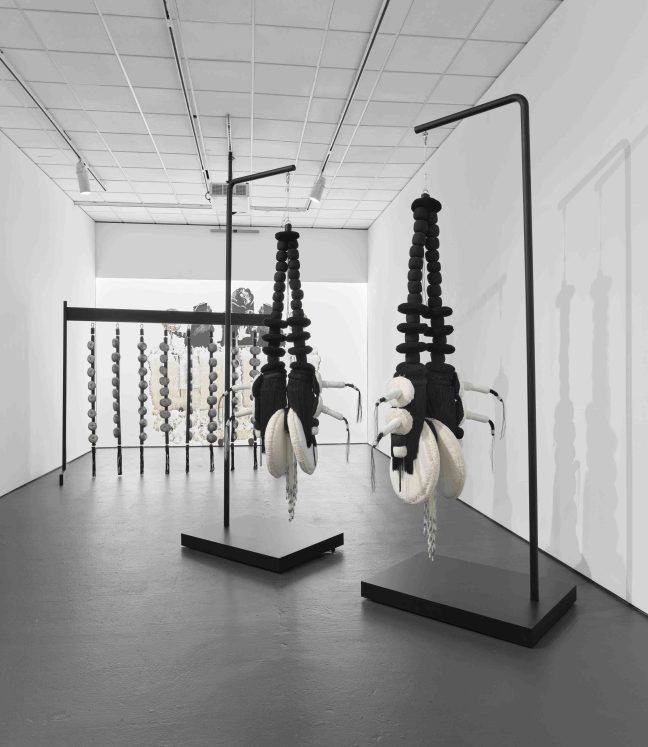 <p>Installation view of <em>ERIC-PAUL RIEGE: ojo|-|ólǫ́ </em>at The Bell, Brown University, 2025. Photograph by Julia Featheringill. Courtesy of The Bell / Brown Arts Institute.</p>
