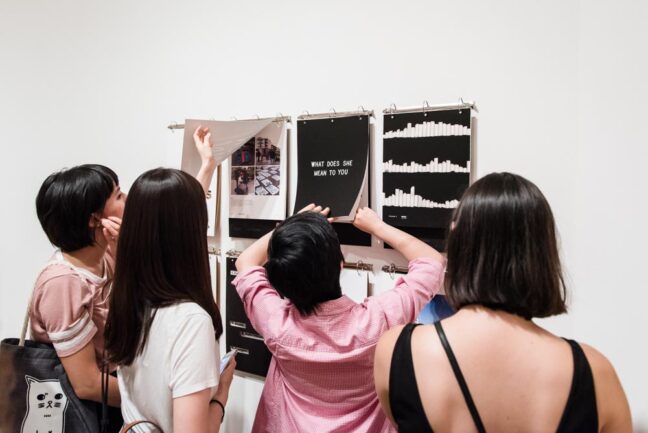 <p>Guests at the 2017 UW MFA + MDes Thesis Exhibition Opening. Photo: Robert Wade.</p>
