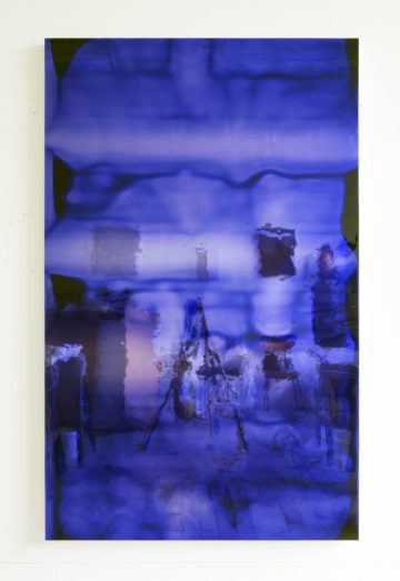 <p>Carrie Yamaoka.<em> 72 by 45 (deep blue #3)</em>. 2011/2017. Reflective polyester film, urethane resin, and mixed media on wood panel. Collection of Chandra and Jimmie Johnson. Image courtesy of the artist.
</p>

