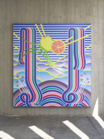 <p>Charlene Liu (U.S., b. 1975). <em>Scallion.</em> 2025. Inkjet print on vinyl. [Installation view, Henry Art Gallery, University of Washington, Seattle. 2025]. Photo: Jueqian Fang. </p>
